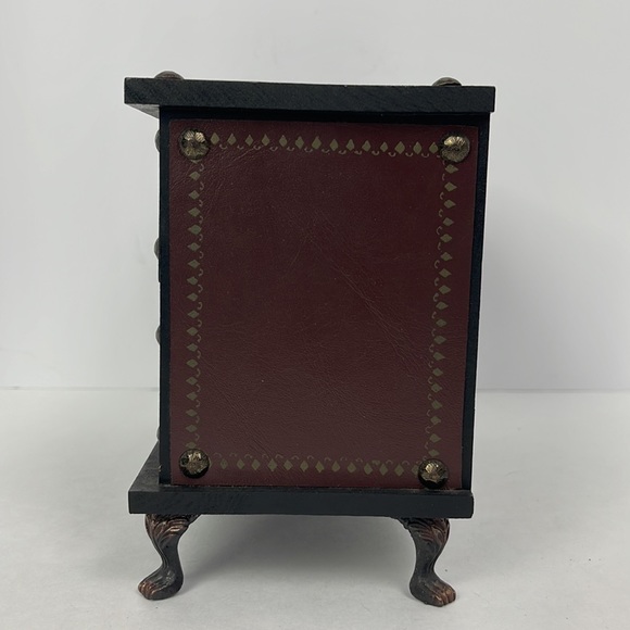 Vtg Musical Footed Wood Jewelry Box 2 Drawers Made in Japan SEE VIDEO WORKS - Picture 9 of 16